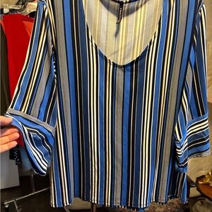Blue Striped Women's Top